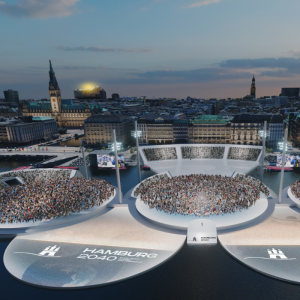 Hamburg als Olympiastadtgrafisch dargestellt
